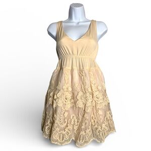Women’s American Rag Cream Lace V-Neck Mini Dress XS